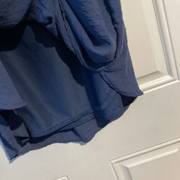 H&M Flutter Sleeve Blue Flowy Dress Size 10 - Picture 4 of 7